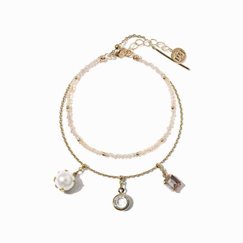 Gradation/Chain Bracelets&3charms （Pink×Gold） | CONCORDANCE