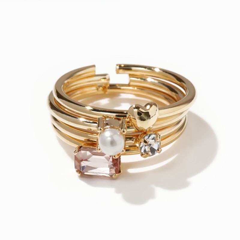 Quartet Rings Set （Pink×Gold）