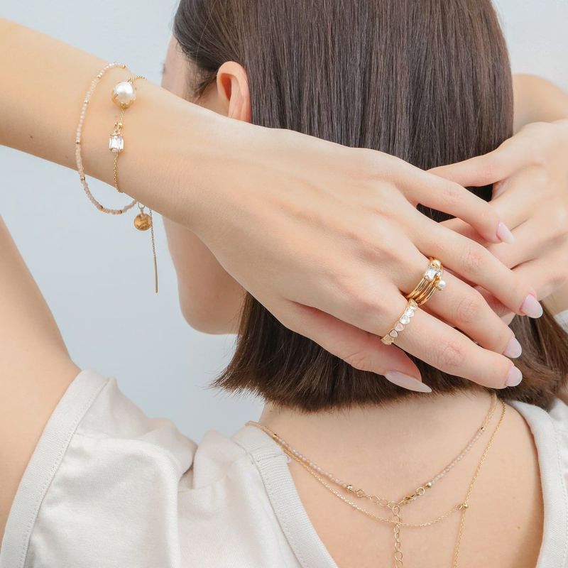 Quartet Rings Set （Pink×Gold）